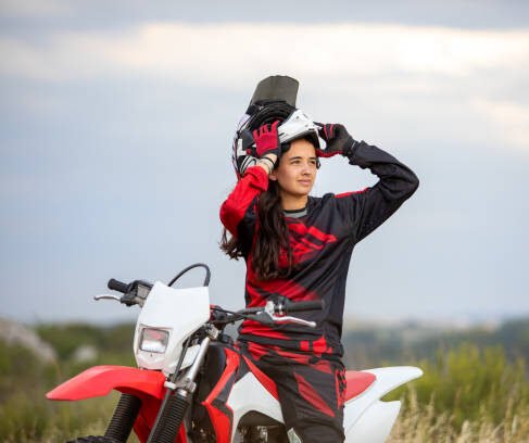 portrait of a teenage girl practicing motocross buenos aires argentina